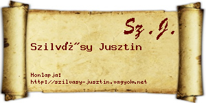Szilvásy Jusztin névjegykártya